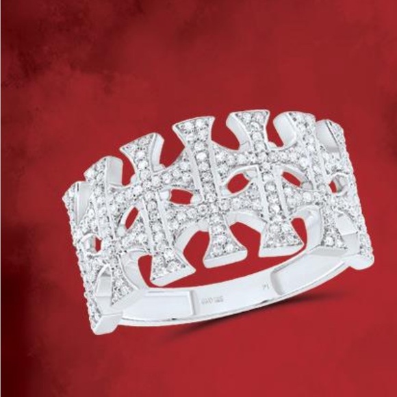 Genuine Real diamond Custom made Cross ring, Gift for him, Wedding band Men Ring - Picture 7 of 7